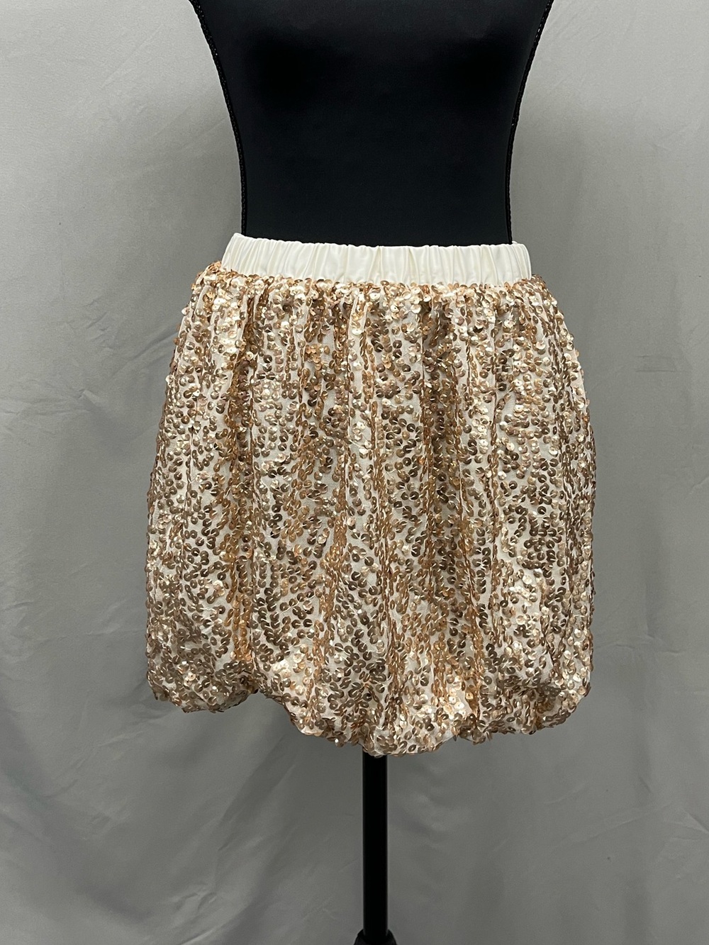 Cherokee Gold Sequence Bubble Mini Skirt XL 14 16